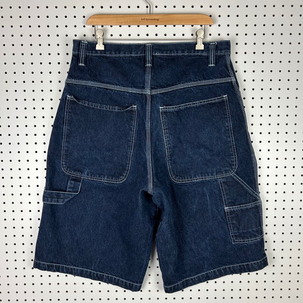 Banana Jack Vintage Carpenter Denim Shorts Blue Size 34 Baggy Y2K Skate Wide Leg